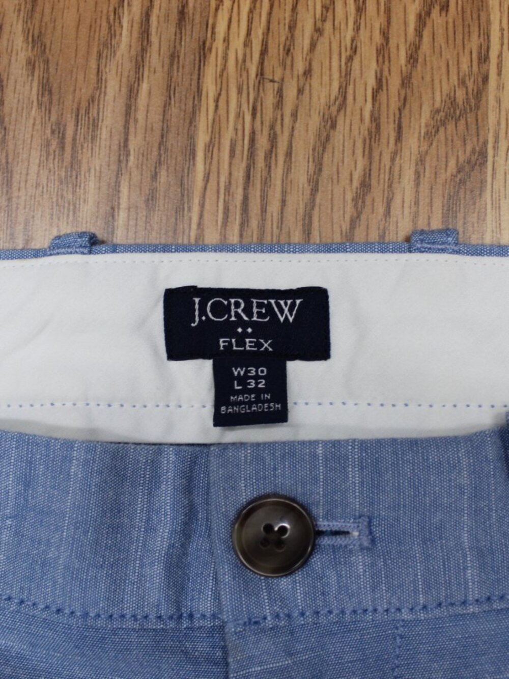 30x32 J.CREW SLIM FIT COTTON/SPANDEX PANTS LIGHT BLUE Sz 30W x 32L - Picture 3 of 4